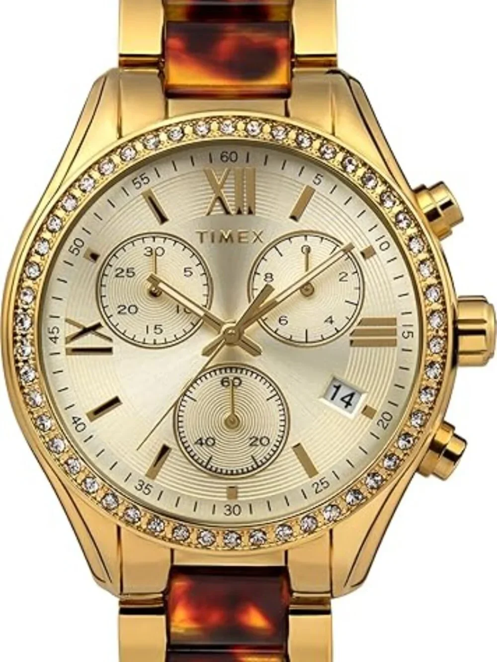 Timex TW2V74800JI - Womens Dress Watch, Gold-Tone/Brown, 38mm